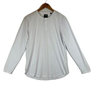 Cuts Clothing Pyca Pro Long Sleeve Henley Shirt White Mens Size Medium